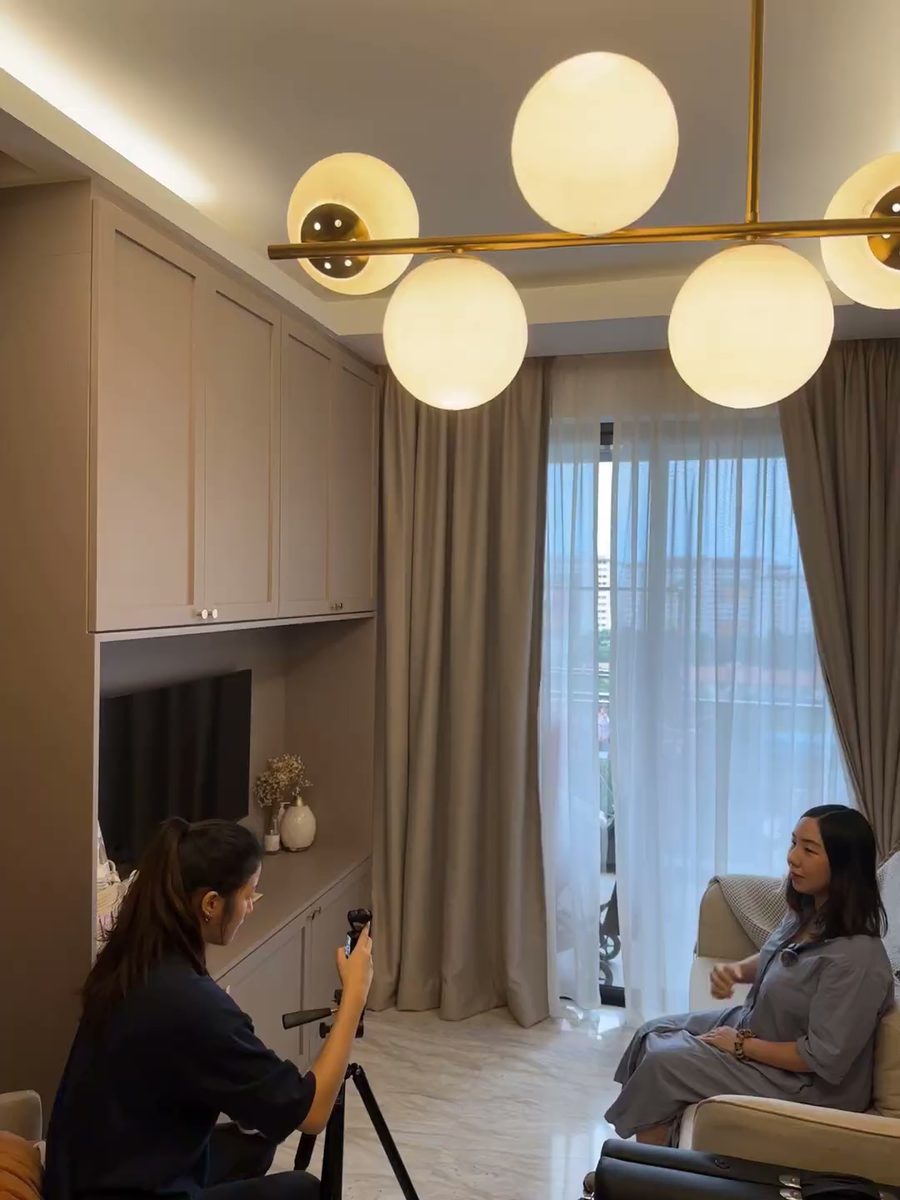 Filming a property ad in a show unit